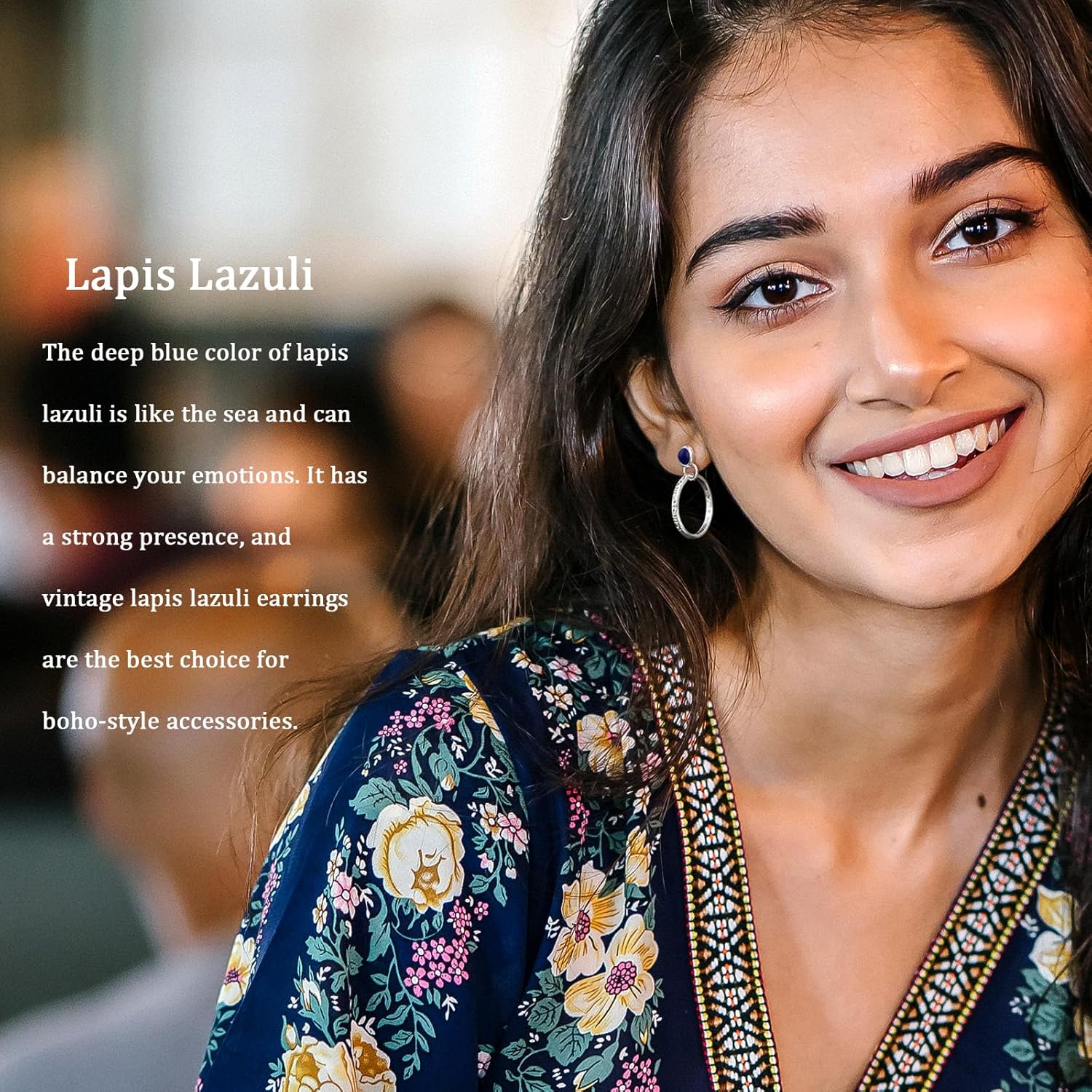 Natural Turquoise Gemstone Birthstone Stud Earrings with Circle Dangle Hoop Earrings Boho style for Vintage Western Jewelry - Image 5