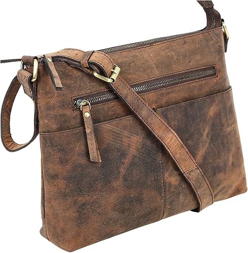 Bandoleras de cuero para mujer Bolso bandolera de cuero genuino para mujer, Marrón
