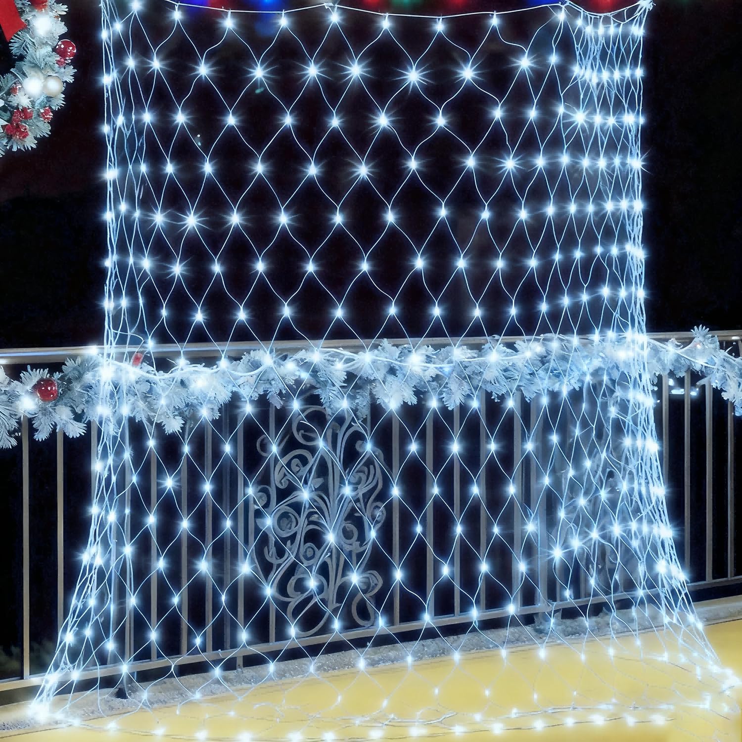 Rate Luminosa Esterno 3m x 2m 208 LED Rete Luci Albero di Natale | 8 Modalità Luci da Esterno Natalizie Impermeabile Catene Luminose per Natalizie Interno Esterno Decorazioni