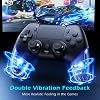 CHEREEKI Controller für PS4 Hall Joystick Wireless Gamepad Kompatibel mit PS-4/Slim/Pro 1000 mAh großem Akku Doppelvibration Bewegungssensoren Touchpad Stereo-Kopfhöreranschluss Schwarz