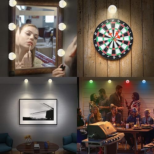 Miniatura 3 de LUXSWAY Focos de luces, luz de disco cambiante de 12 colores para obras de arte, focos interiores regulables con cabezal giratorio de 330, luz de