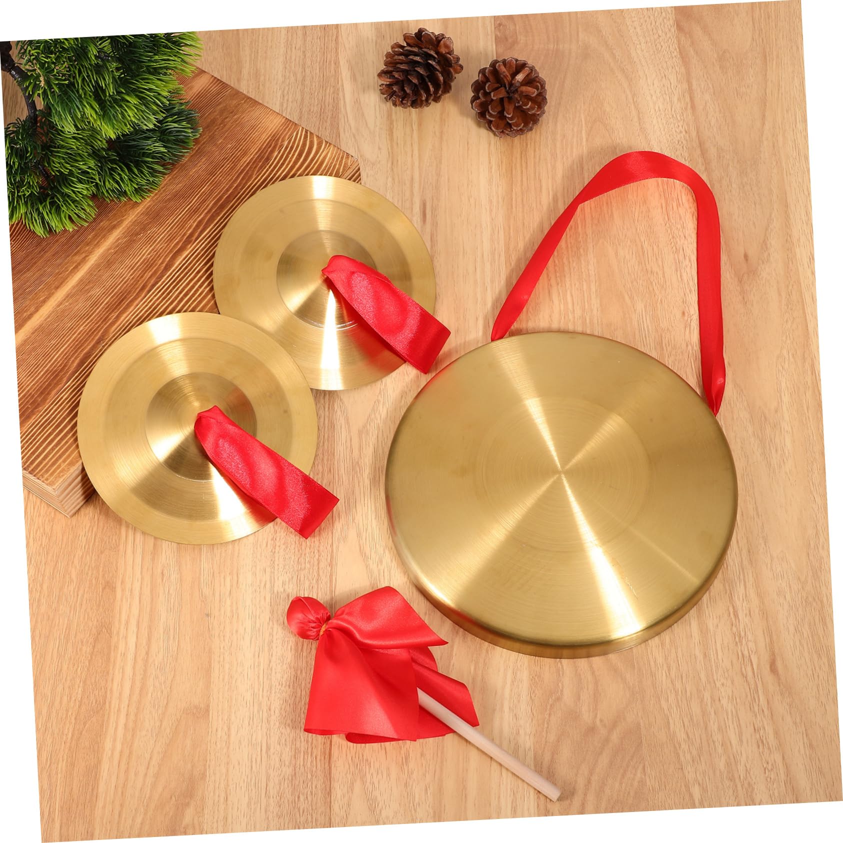 ibasenice Handgong Kupferbecken Minigong Gonginstrument Schlaggong Warngong Großer Gong Lauter Gong Musikinstrument