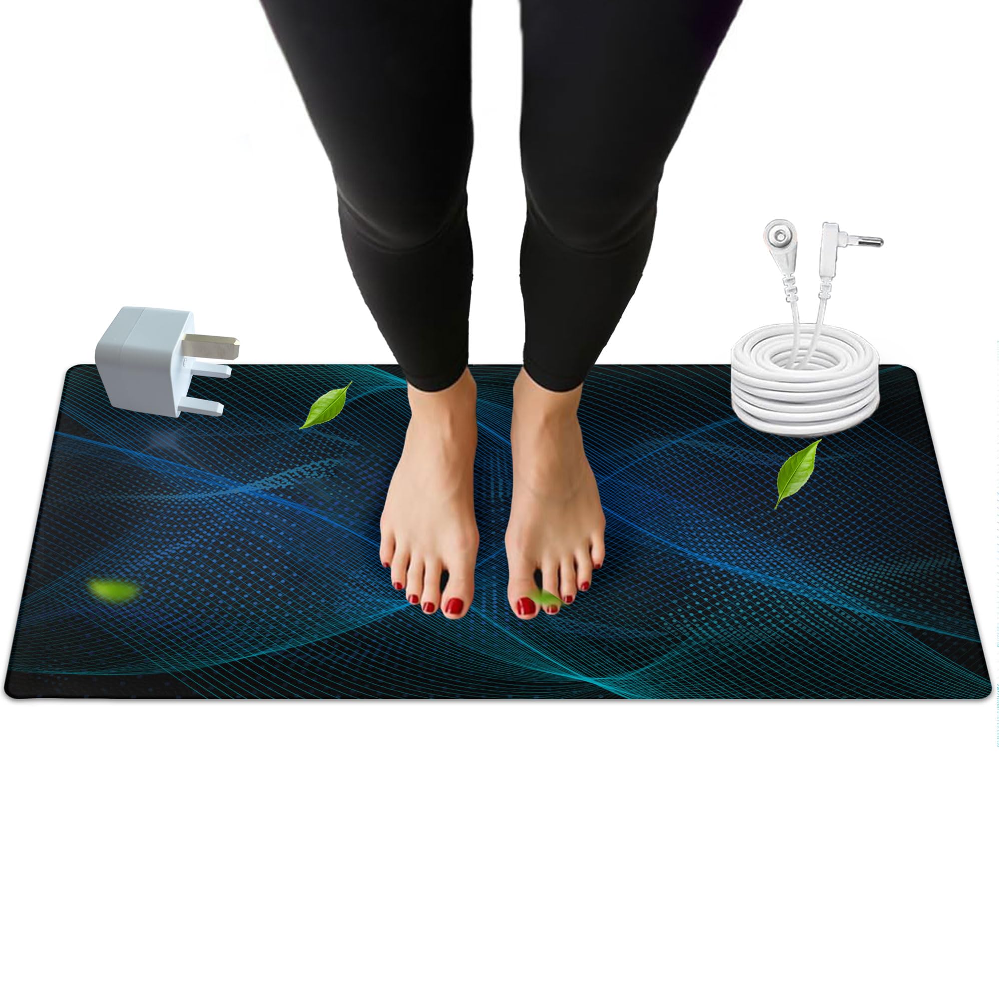 Grounding Mat for Desk, Earthing Mats for Sleep Improvement, Pain Relief, Earth Connected Therapy. Grounding Pads with 15ft Cord, Indoor Grounded for Body Balance & Wellness Support(26x10inch)