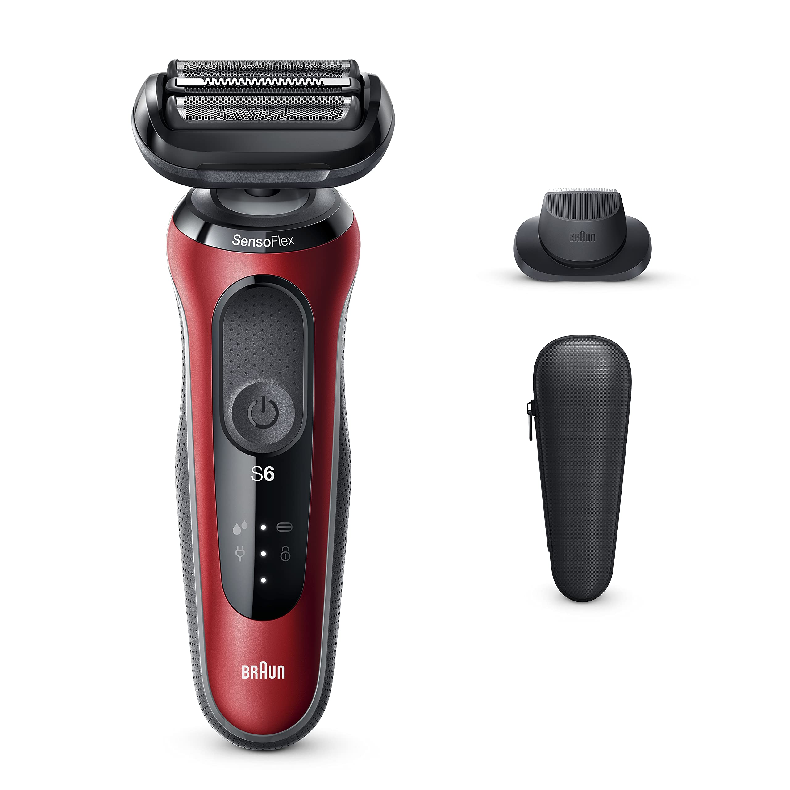 Braun Series 6 60-R1200s Máquina de afeitar de láminas Recortadora Rojo