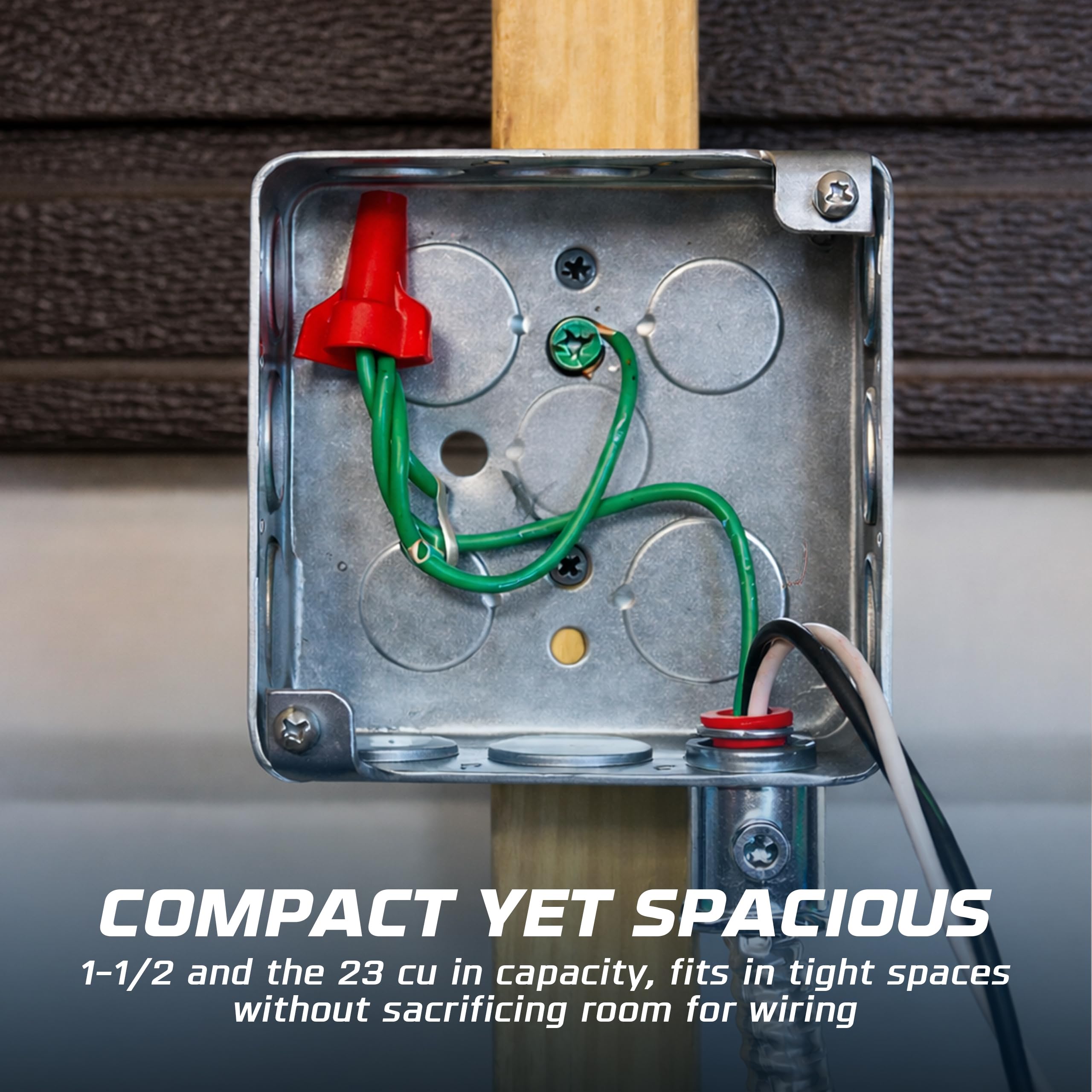 OHLECTRIC Lot de 10 boîtes de jonction électrique 4 x 4 avec couvercles vierges plats de 3,8 cm de profondeur, 58,4 cm, boîtes en acier étirées très résistantes avec connecteurs de 1,27 cm et 1,9 cm