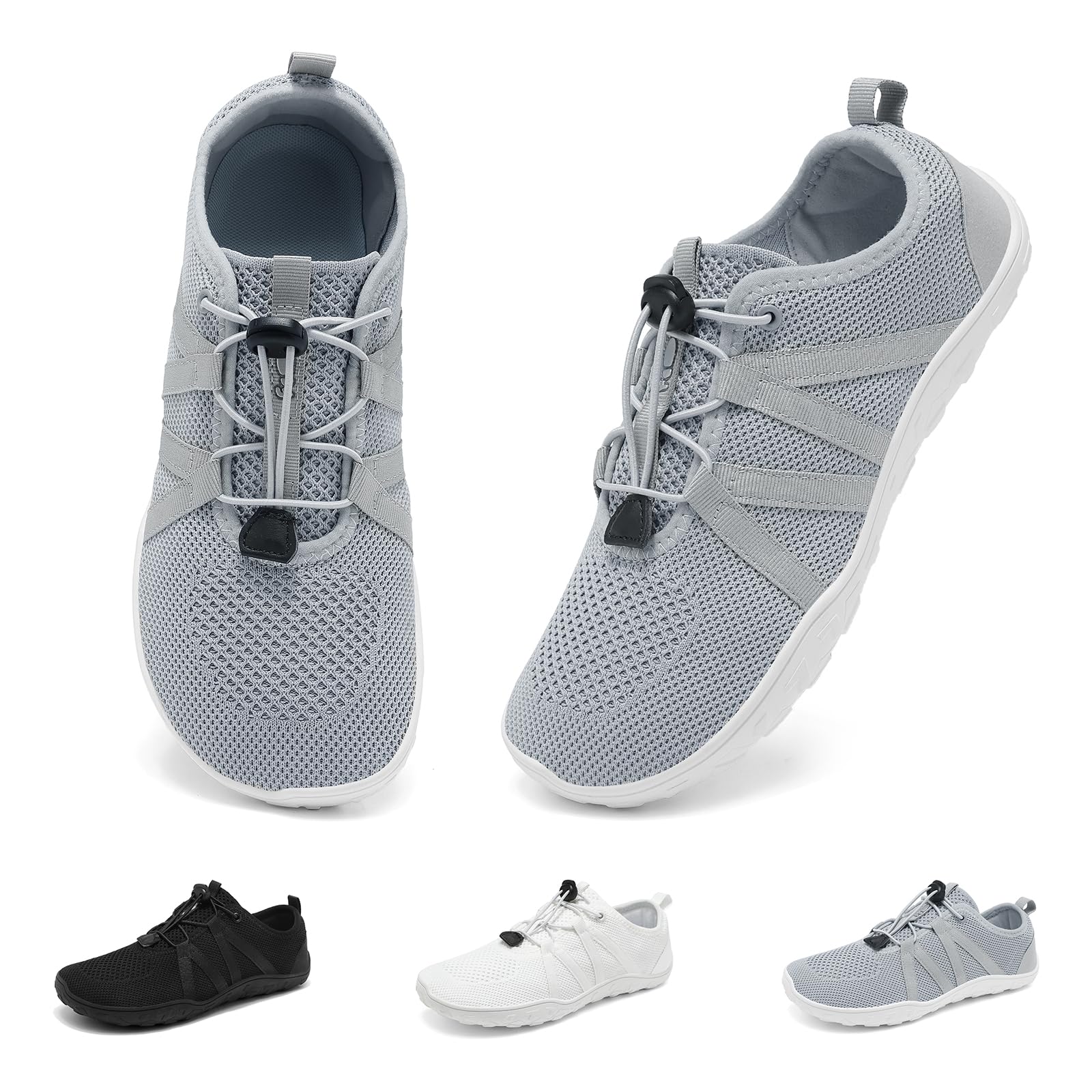 Geweo Barfußschuhe Damen Herren Barfuß Sneaker Bequeme Turnschuhe Atmungsaktiv Sommerschuhe Leichte Zero-Drop Sohle Sportschuhe Breite Zehenbox Freizeitschuhe Unisex Gr. 37-45