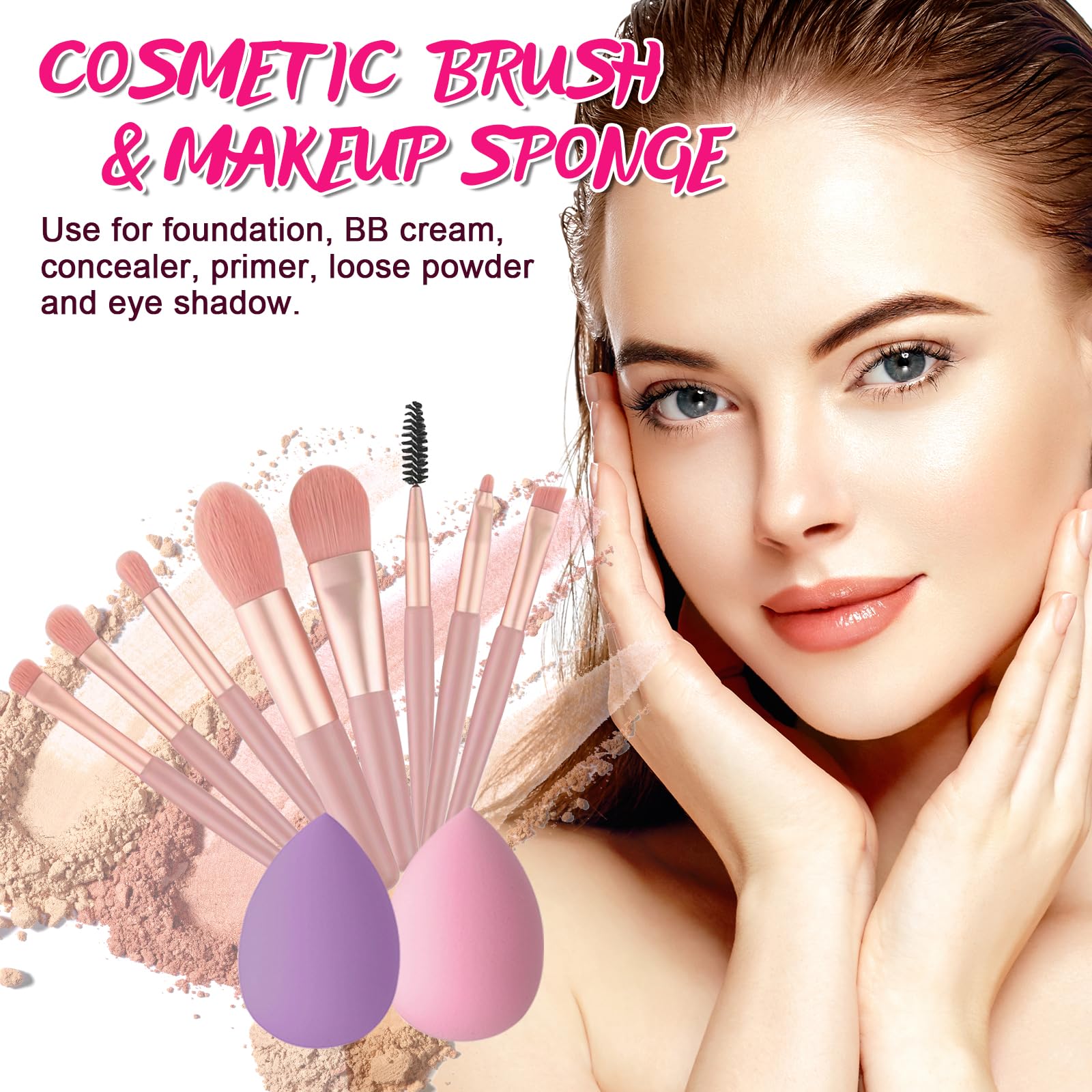 Kit completo de maquillaje para mujeres, kit completo de maquillaje para principiantes, juegos de regalo para adolescentes y niñas, todo en uno, paquete de maquillaje a granel que incluye paleta de 7