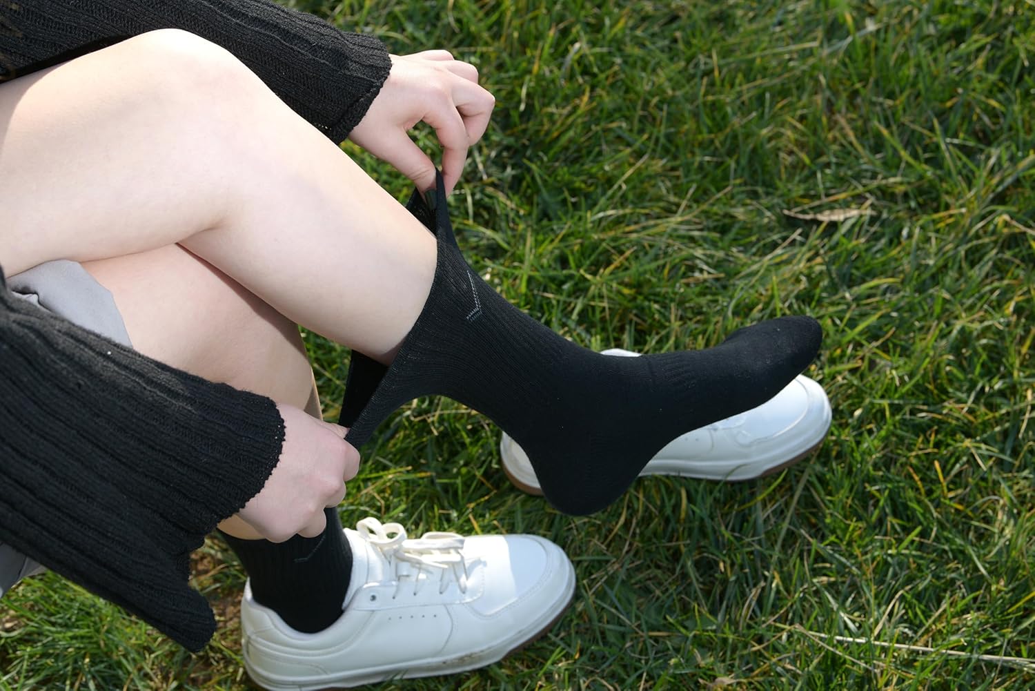 Bulusorganic Crew Socks, 3 Pair of 100% Organic Terry Cotton Socks, Compression for a Secure Fit, Reinforced Toe and Heel - Image 9