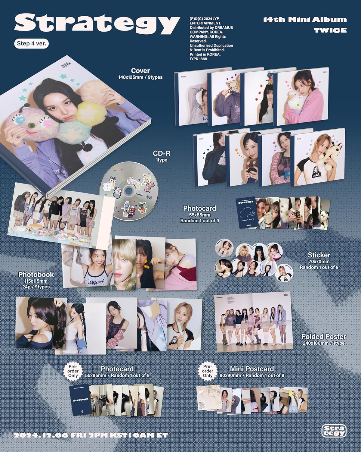 Amazon.com: TWICE STRATEGY 14th Mini Album Step 4 (Digipack) 9 Ver