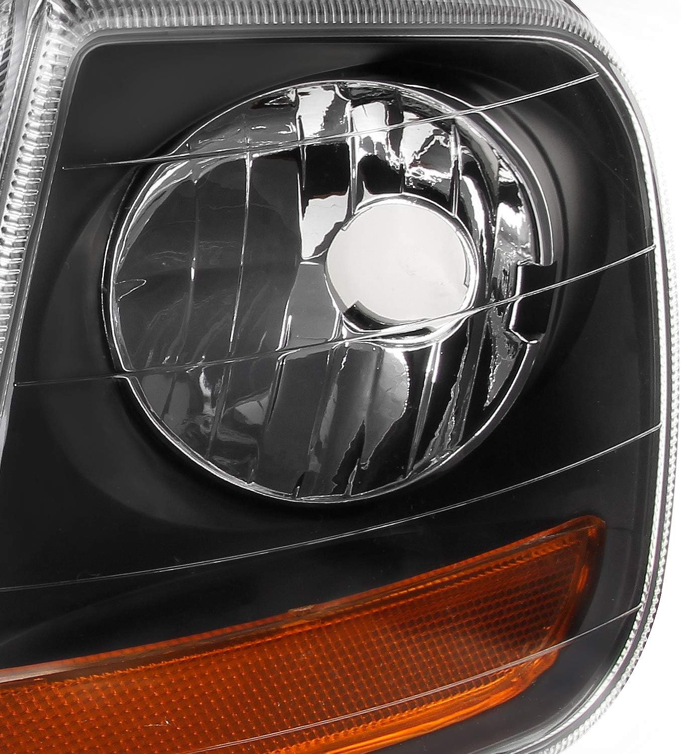 AKKON - For Black 1997-2003 Ford Expedition | F-150 | F-250 Lightduty Headlights + Signal Lights Combo Set