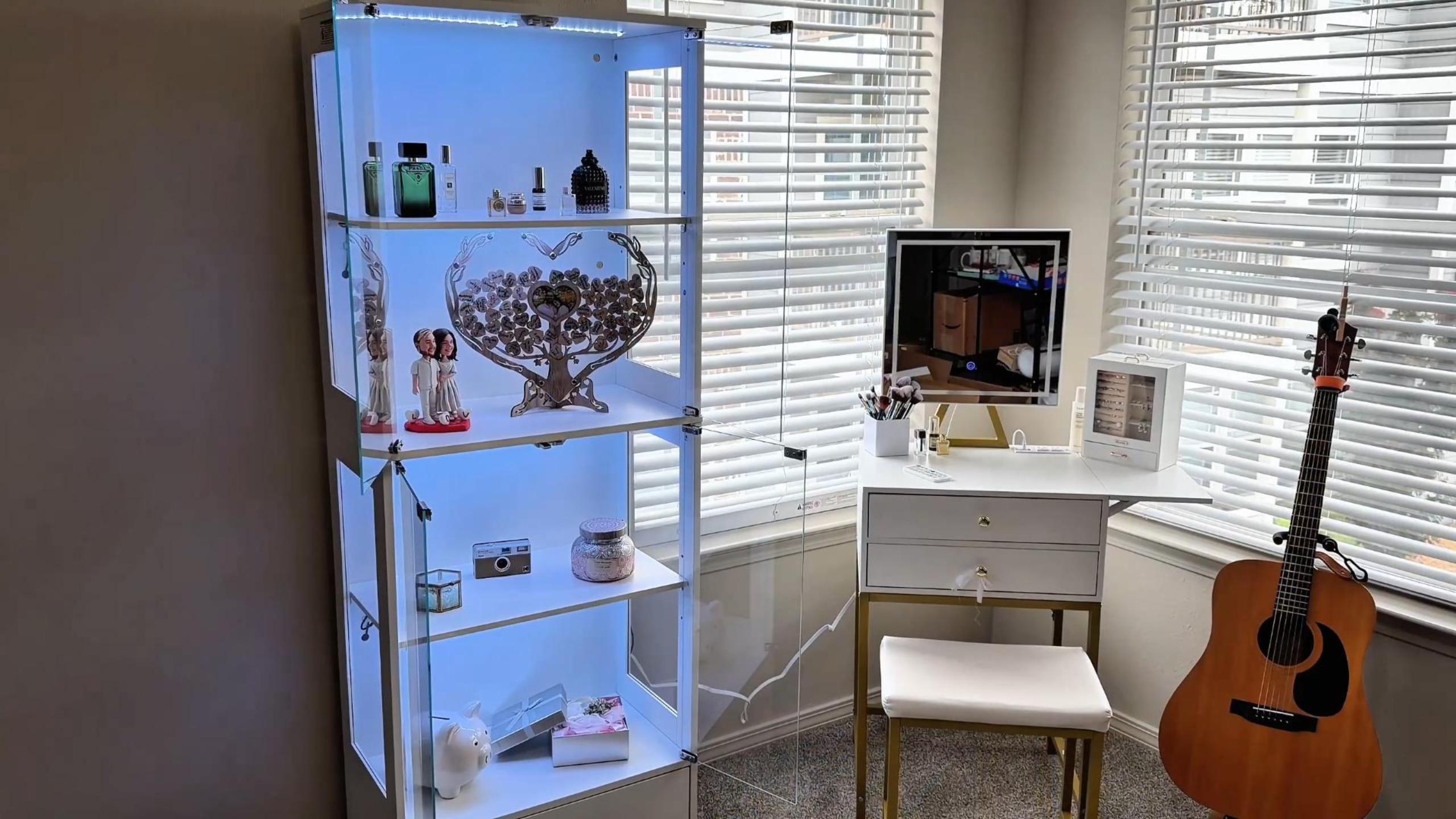 Amazon.com: Lamtor Display Cabinet with Glass Doors - 69