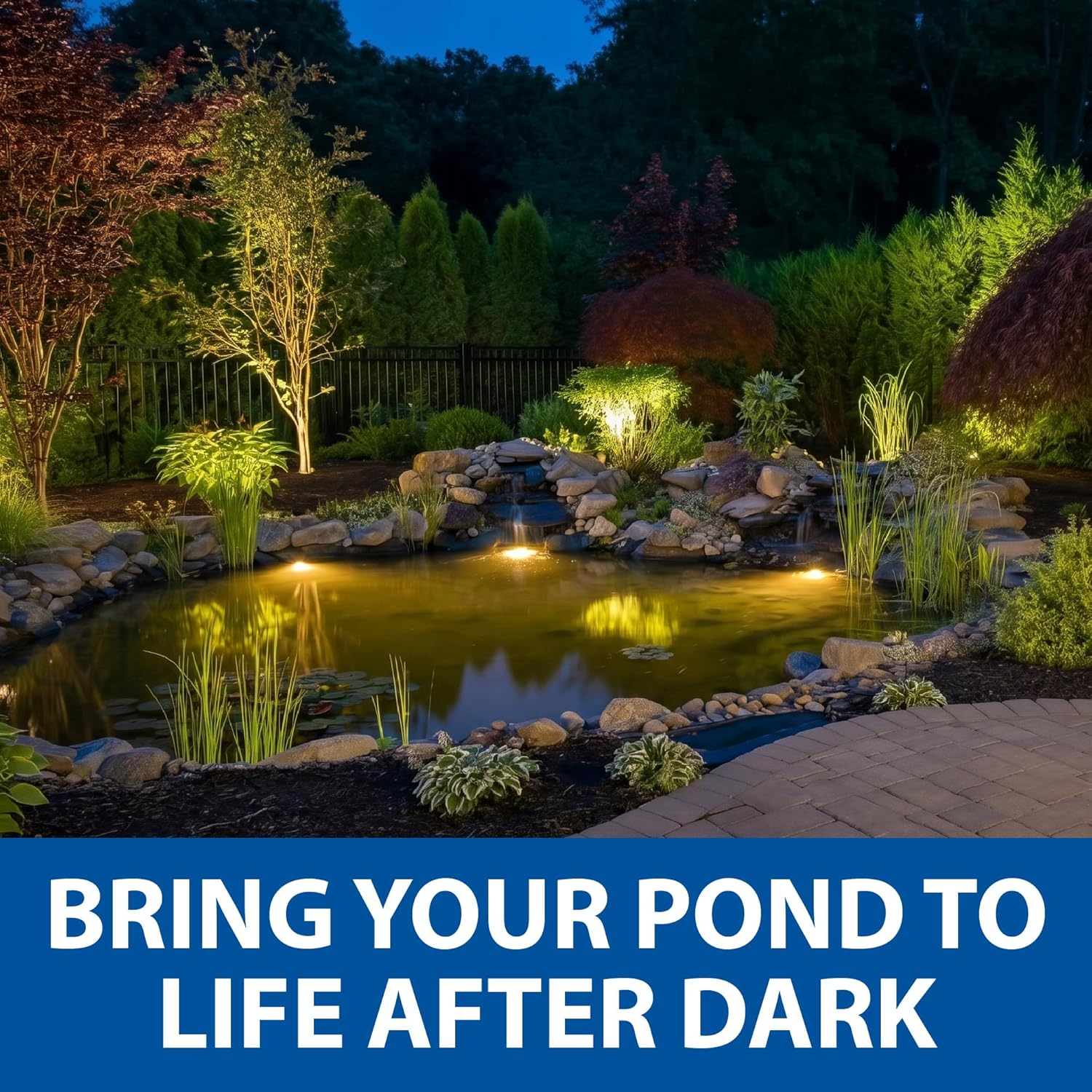 The Pond Guy LEDPro 3-Watt Submersible Lights, Outdoor & Underwater Lighting for Fish Ponds, Water Garden, Fountains, & Waterfall—3-Pack Light Kit