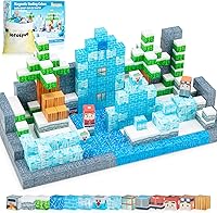 Noroapoo Magnetic Blocks 130PCS Frozen 3D World Building Set - STEM Montessori Sensory Toys for Kids 3+ Boys Girls