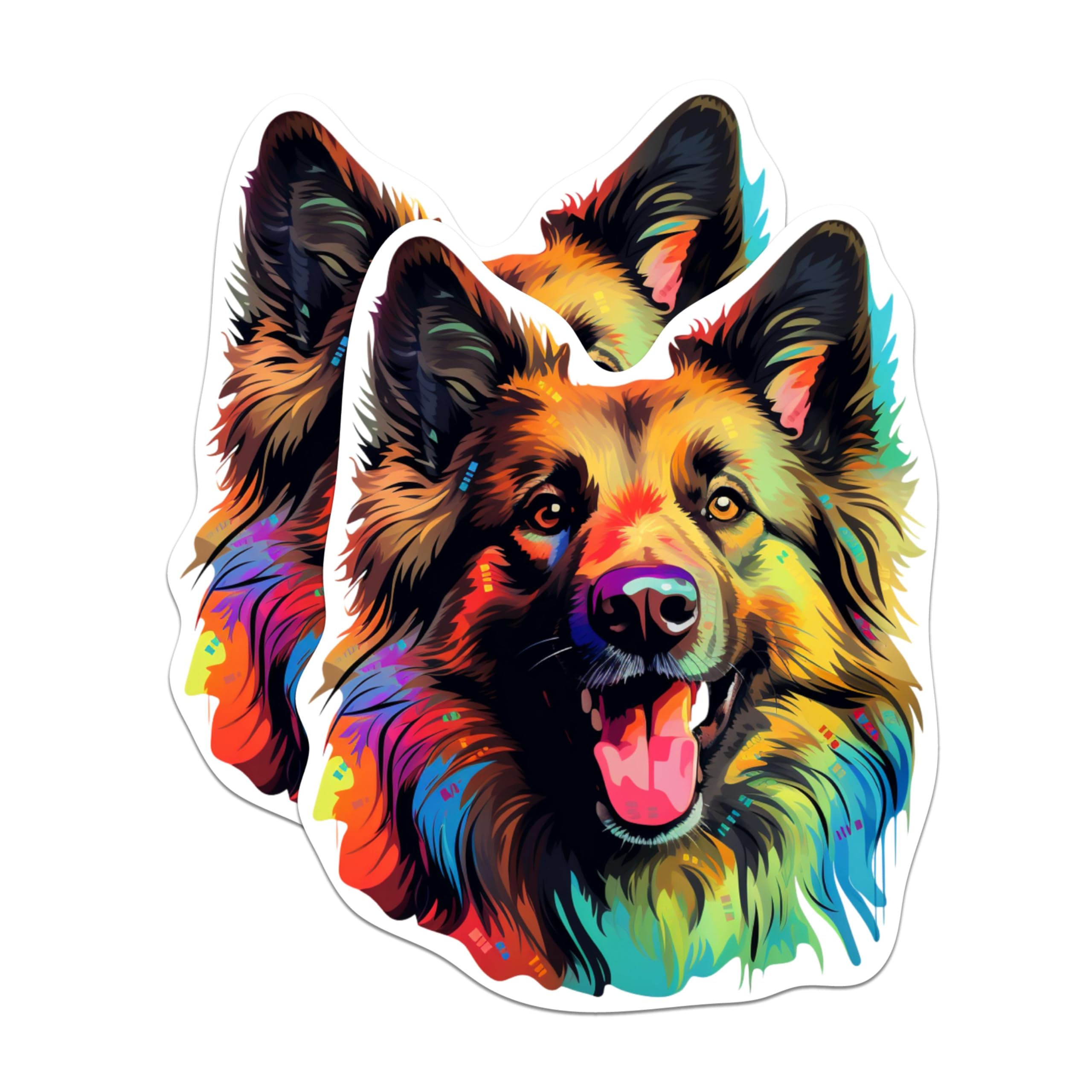 (2 Pack) Belgian Tervuren Dog Breed Stickers - 5 Inches On Longest Side - Choose from Over 100 Dog Breeds - for Cars, Trucks, Skateboards, Laptops - Made in USA - BMCS1774