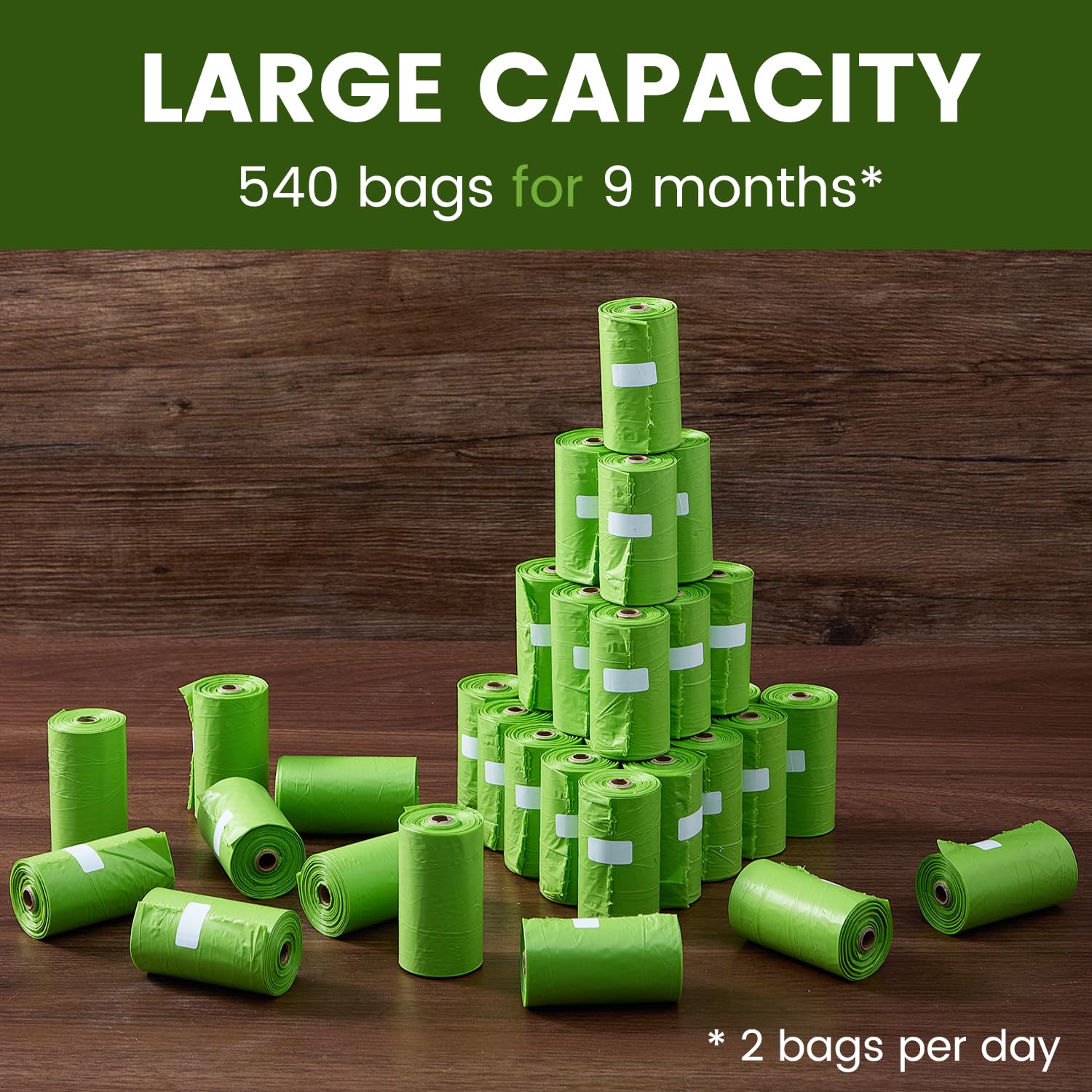 Bolsas para excrementos de perro con fragancia de lavanda, 13 x 9 pulgadas, 540 bolsas (PB101)