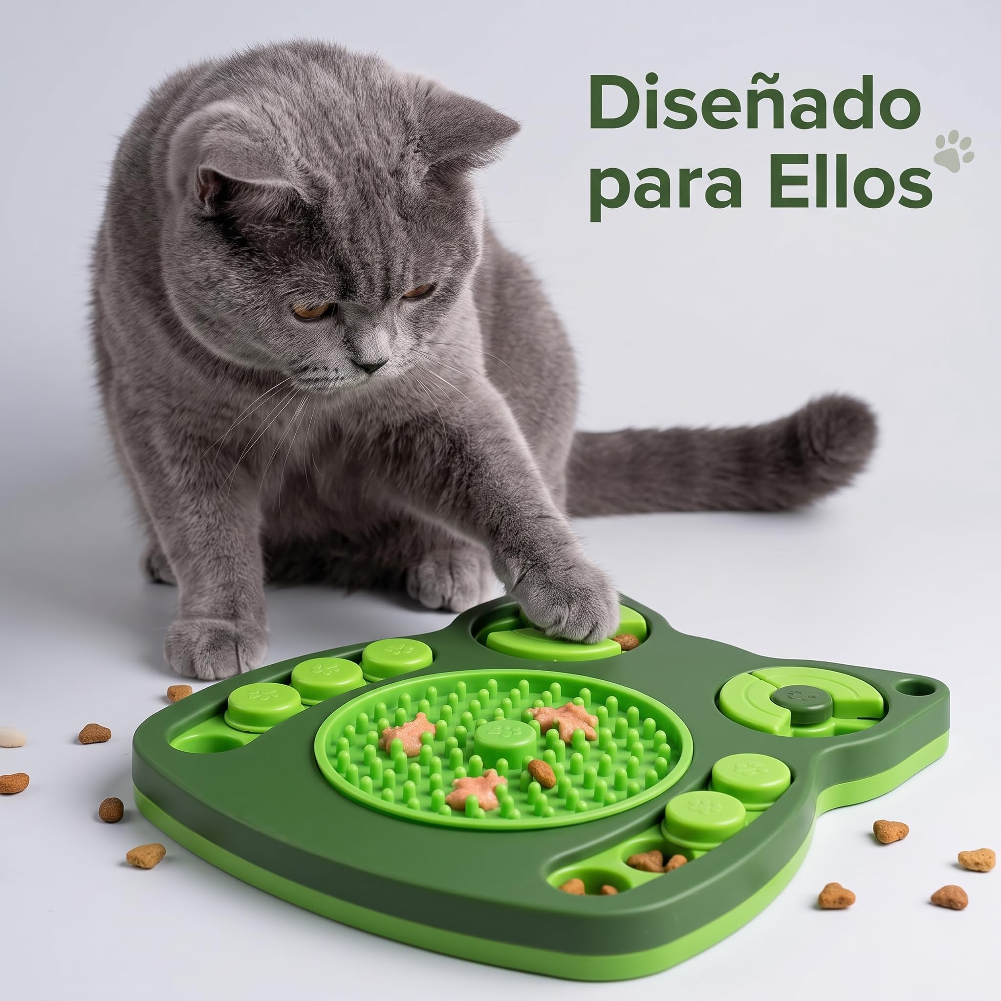 Gamelle lente interactive pour chiens et chats type puzzle - Distributeur de friandises et friandises à lécher, tapis en silicone antidérapant et anti-stress, base imperméable IPX5 solide