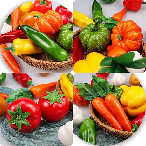 Miniatura 3 de Lorigun 16 Pieces/Set Artificial Vegetables Simulation Vegetables Decoration Kitchen Home Decor Realistic Fake Vegetables Decor Set Photo Props