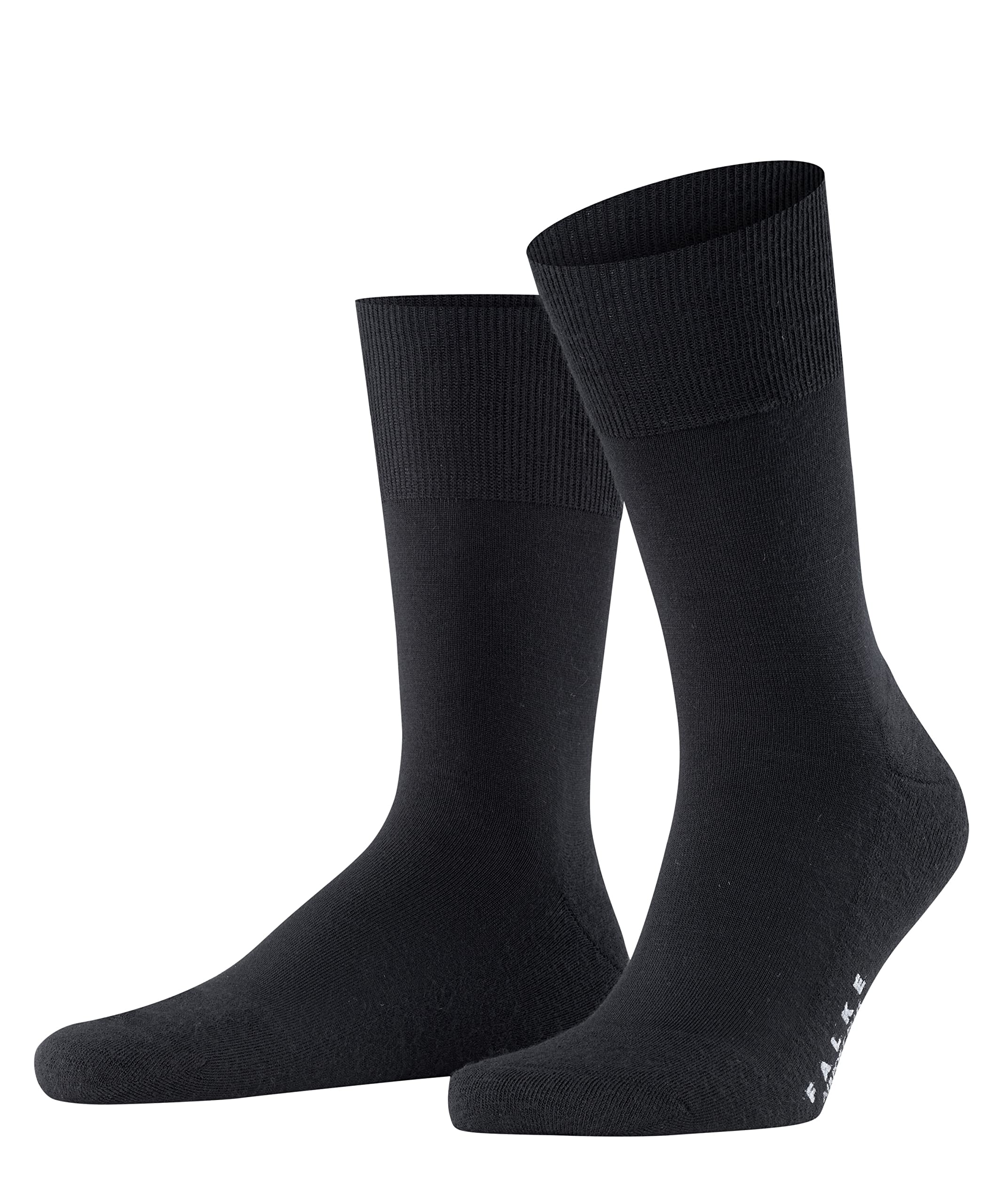 FALKE Herren Socken Airport Plus M So Wolle Baumwolle einfarbig 1 Paar, Schwarz Black 3000, 45-46