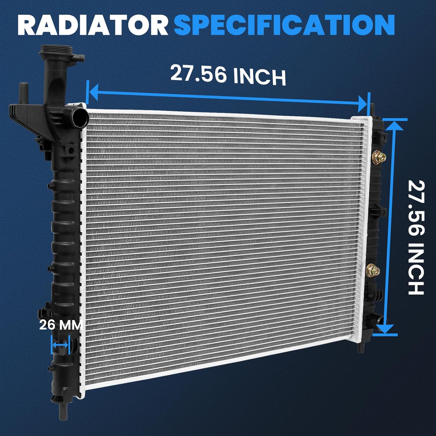 Aluminum Radiator Compatible for 2008-2017 Buick Enclave Compatible for Traverse Compatible for GMC Acadia Compatible for Saturn Outlook 3.6L V6 Replace# CU13007 CU13006