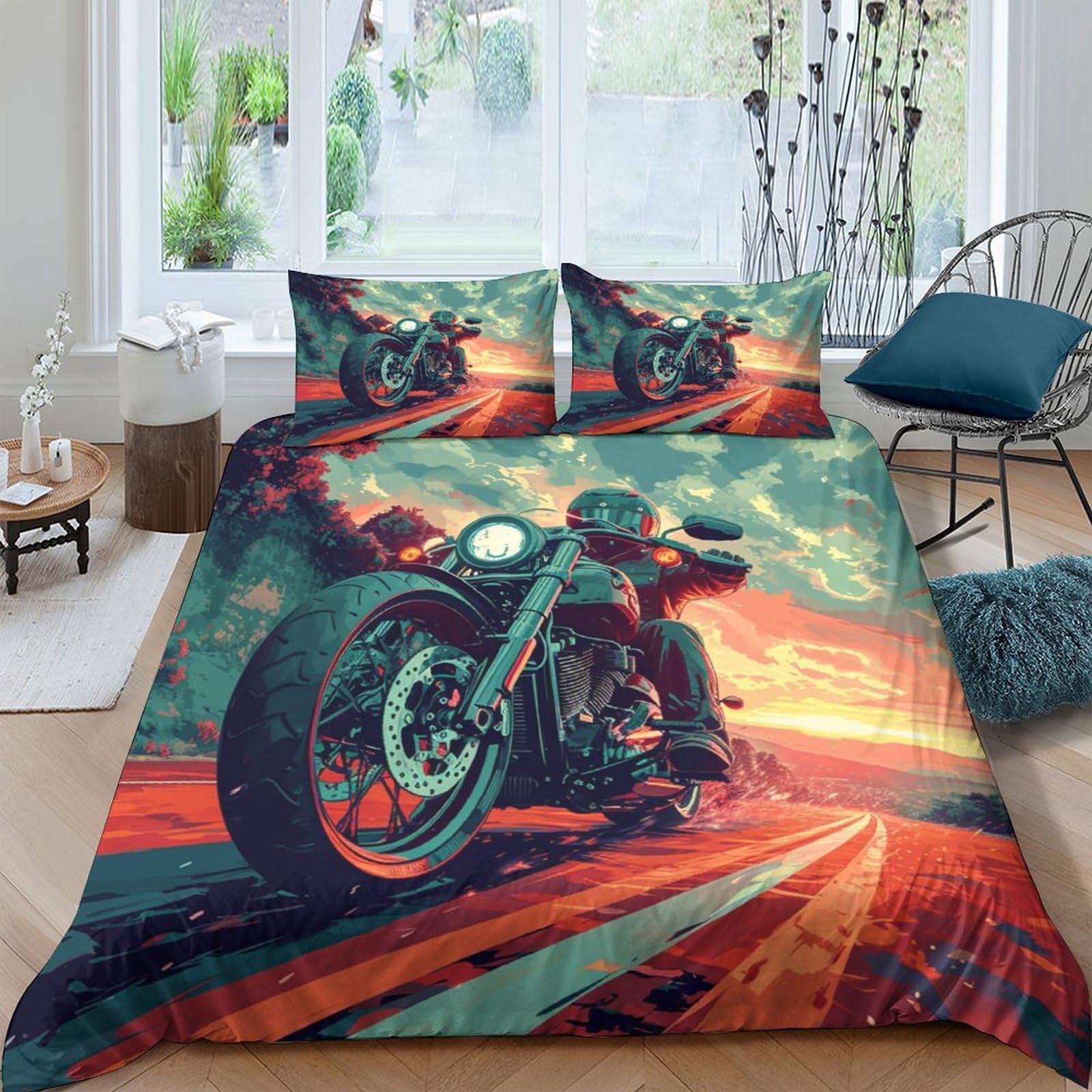 Vélo Hors Route Parure De Lit Respirante Anti-Transpiration Housse Couette Douce 200x200cm