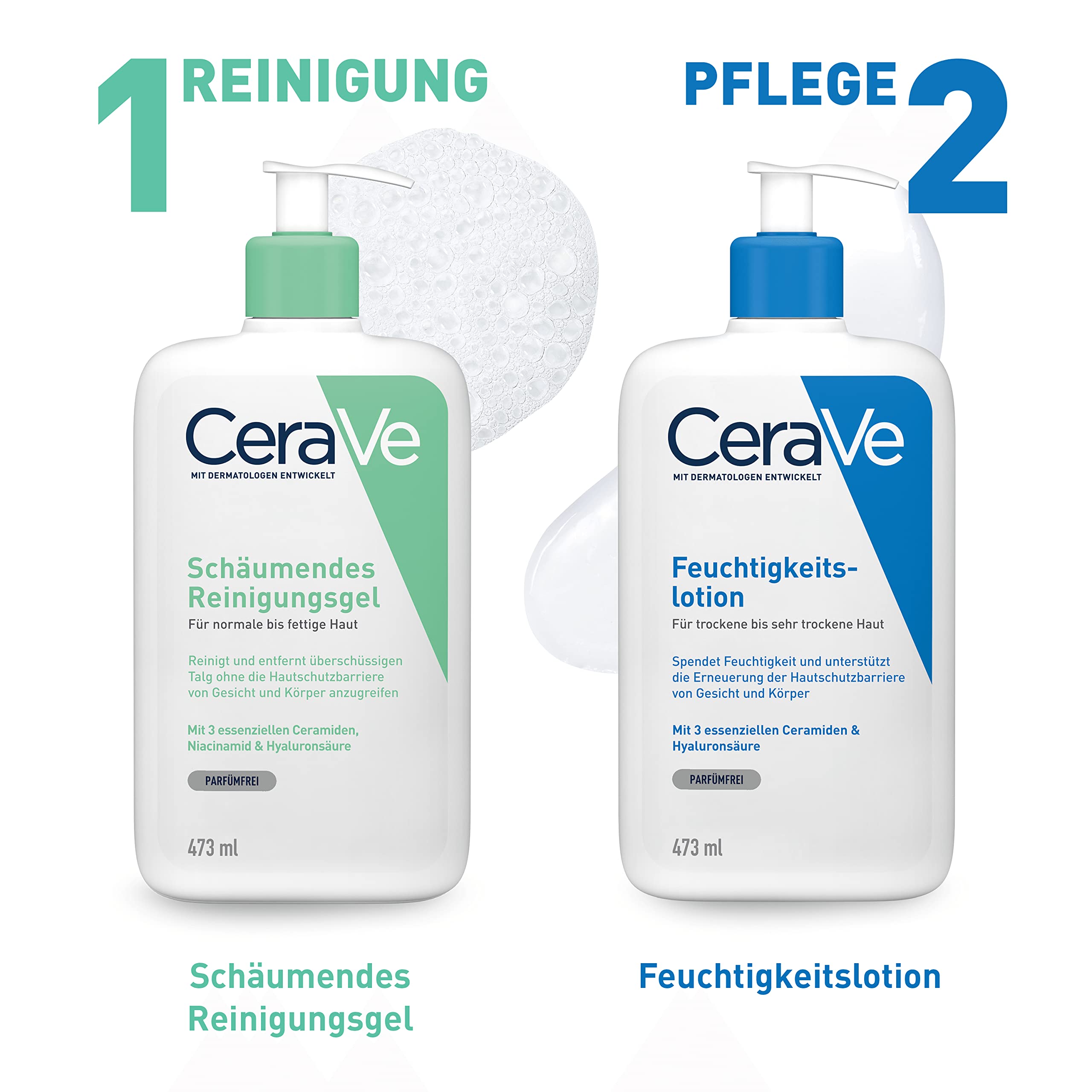Cerave Piankowy żel oczyszczający 3 x 473 ml – Foaming Moisturizer żel do mycia twarzy – Daily Hydrating Face Wash