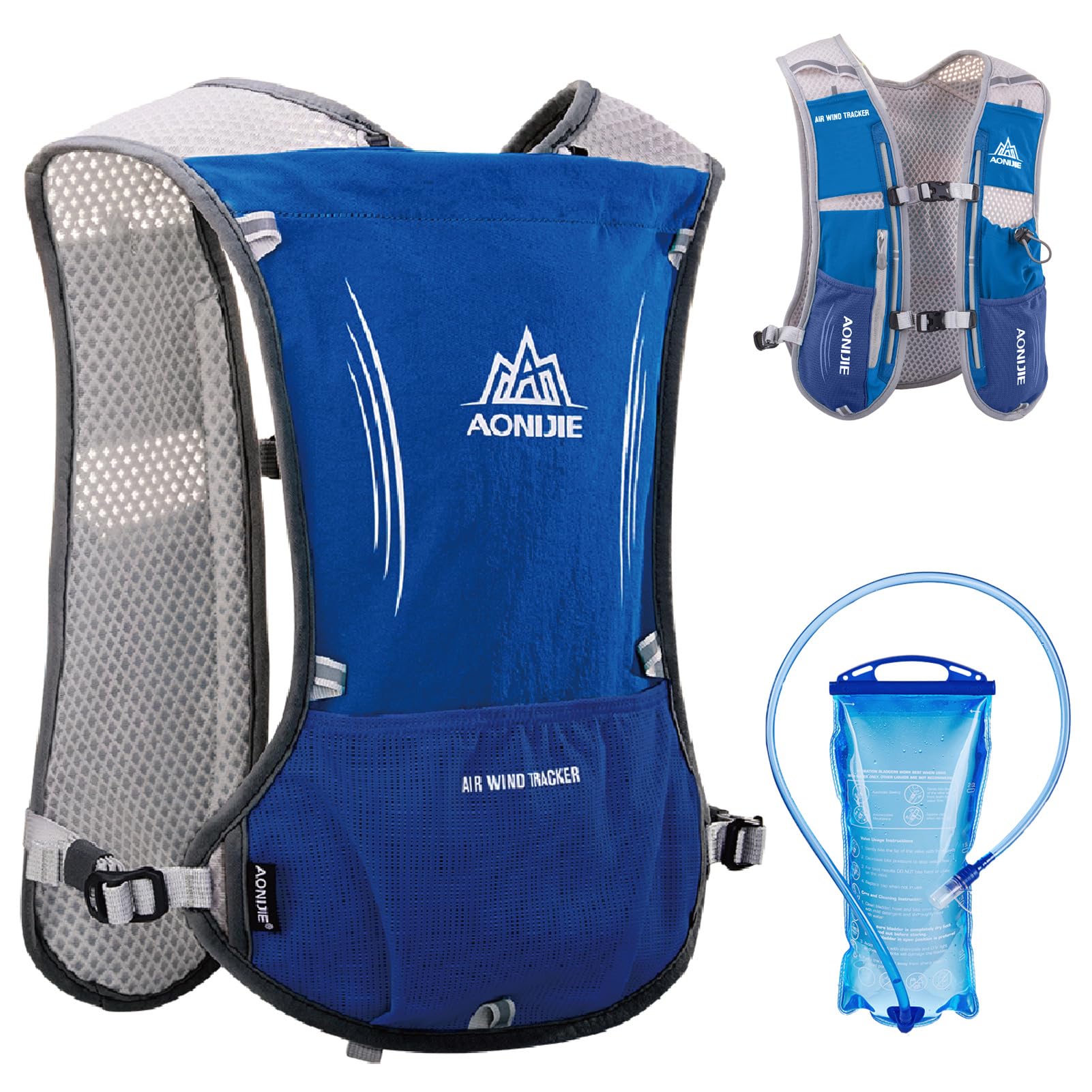 5 L Running Vest Backpack, Lightweight Hydration Vest Backpack for Women & Men Outdoor Sports, Marathon, Trail Race, Cycling, Hiking, Climbing