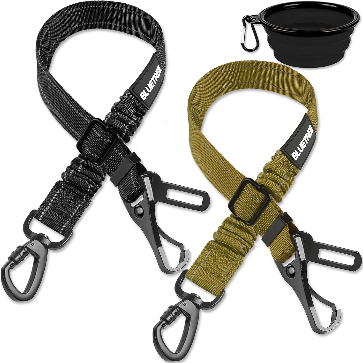Dog Seat Belt 3-in-1 Dog Car Seatbelts 2 Pack Adjustable Pet Seat Belt for Vehicle Nylon Pet Safety Seat Belts Heavy Duty & Elastic &…