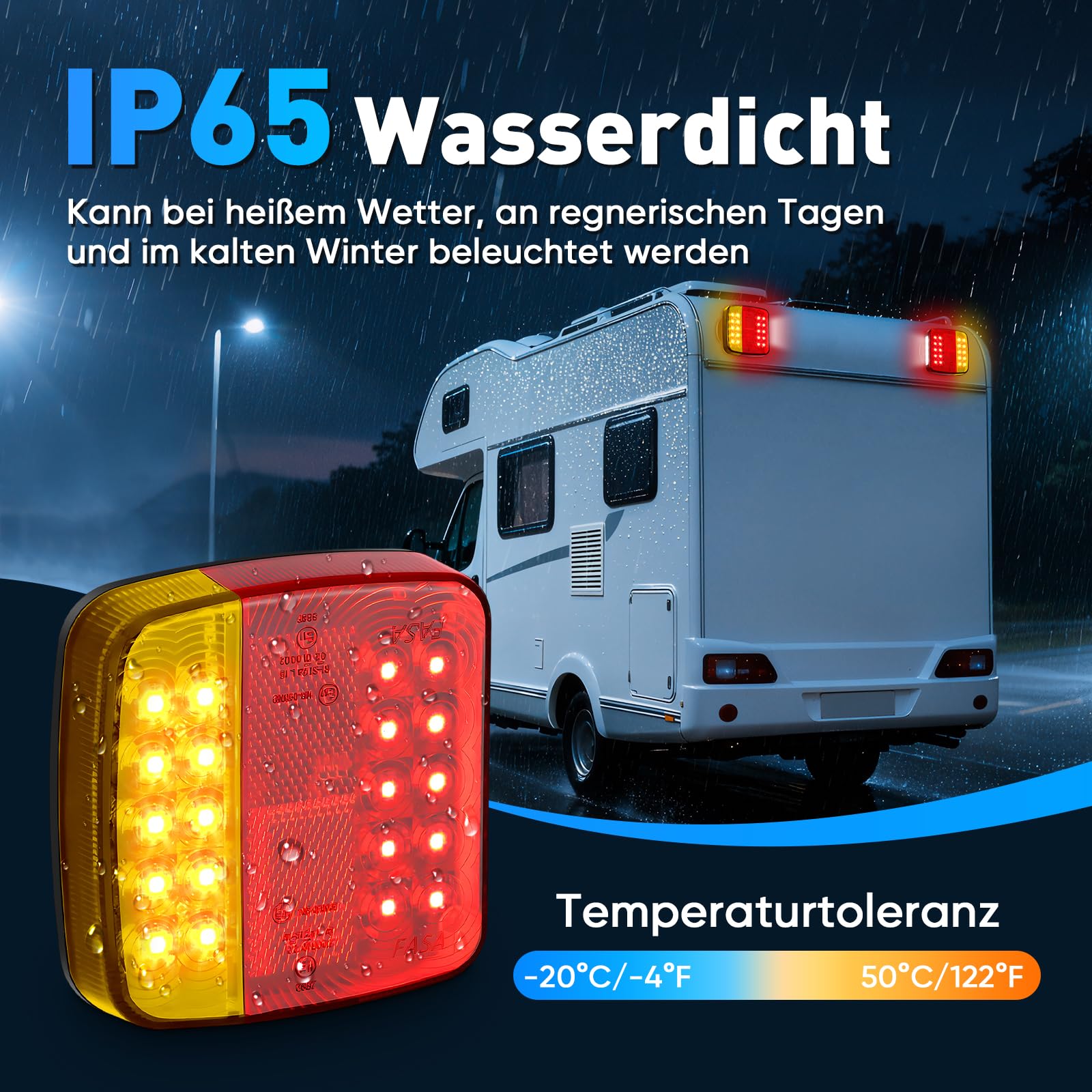 BlumWay Magnetische kabellose Anhängerleuchten, verbessertes 2,4-GHz-Sender mit 2000mAh-Akku, Beleuchtungsset für Lkw, Boot, Wohnmobil, Fahrzeuge, Wohnwagen, Übertragungsreichweite bis zu 30 Meter