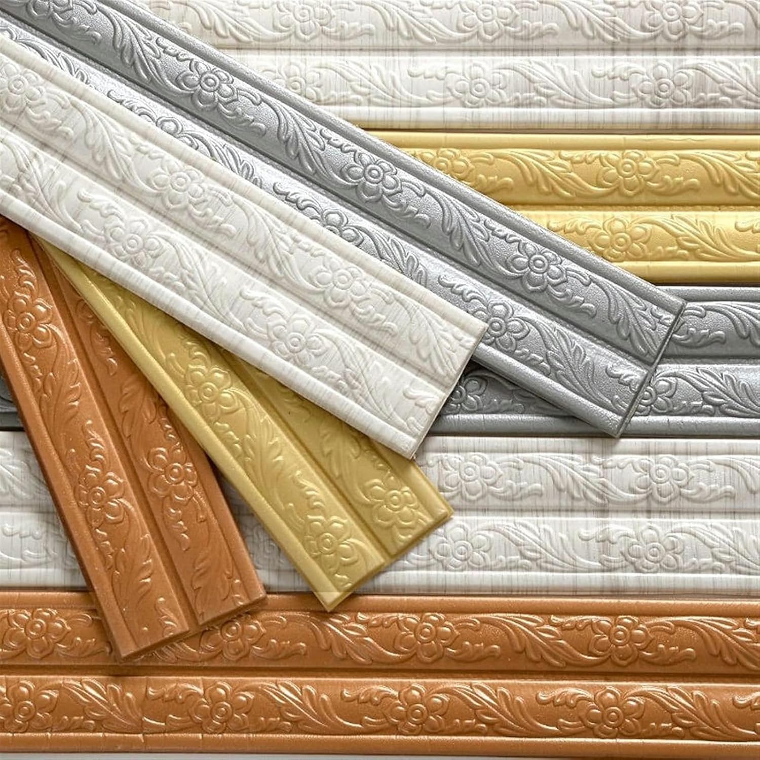 37.7ft Flexible Caulk Trim Crown Molding Trim Self Adhesive Wall Edging Strip, Ceiling Molding Peel off & Stick, Baseboard Foam Wall Trim Wallpaper Border for Mirror Edge Home DecorColor : White