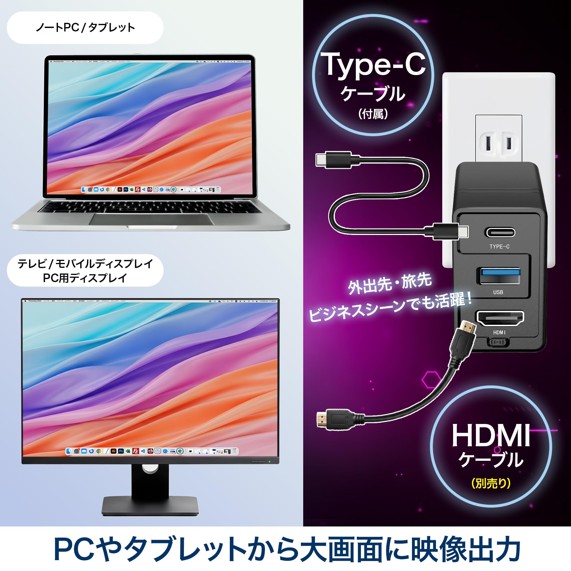 Amazon.co.jp: Dongii(ドンギー) ノートPC ドックHUB 65W電源 AC