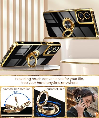 Miniatura 4 de Dretal Funda para Motorola G 5G 2024, Funda para Moto G 5G 2024, 2X Protector de Pantalla, Soporte de Anillo Giratorio de 360, Soporte Magnético