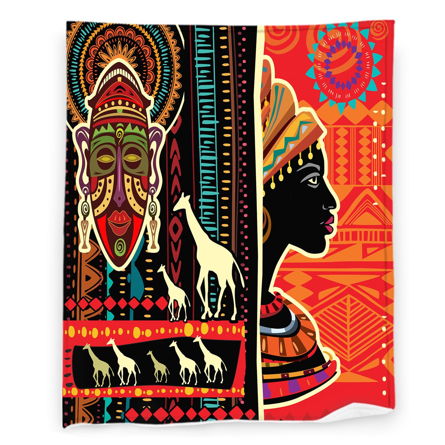 African Blanket 40" x 50" Tribal Ethnic Bohemian Mandala Inspirational Super Soft Bedding Fleece Throw Blanket Microfiber Flannel Blankets Couch Sofa