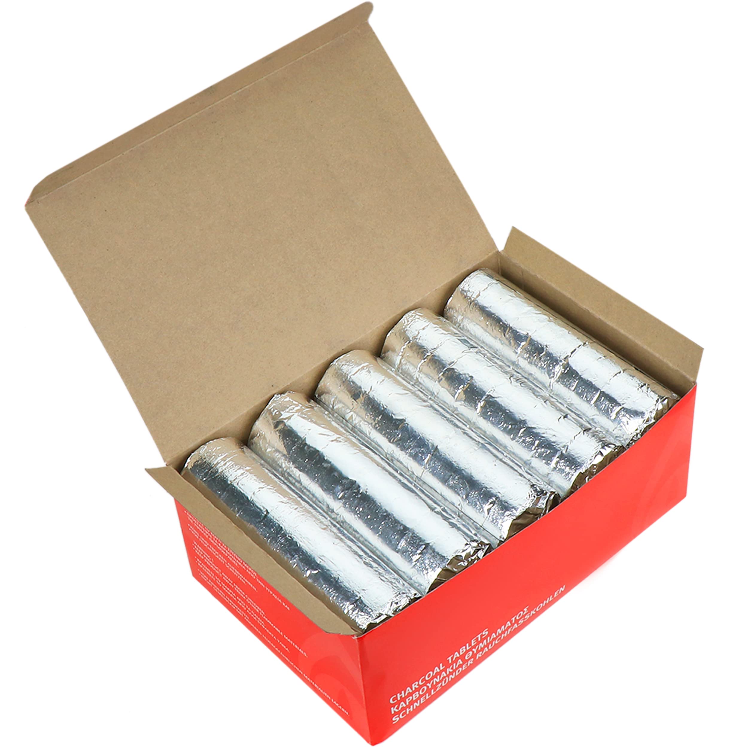 NKlaus 200x Räucherkohle Ø 50mm schnellzündend Holzkohletabletten 20 Rollen Premium Räuchern 40177