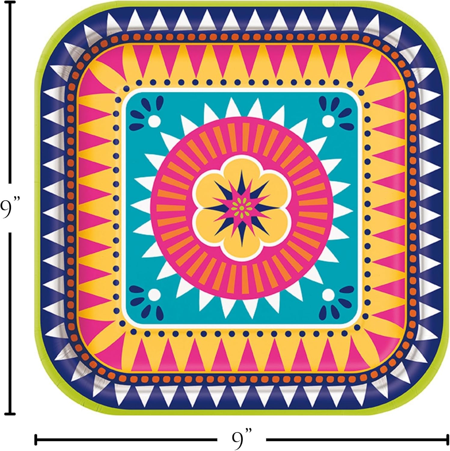 Fiesta Party Supplies – “Time for a Fiesta” Paper Plates and Napkins Set (Serves 16) – Mexican Fiesta Decorations Tableware for Cinco de Mayo, Taco Bar, Birthday