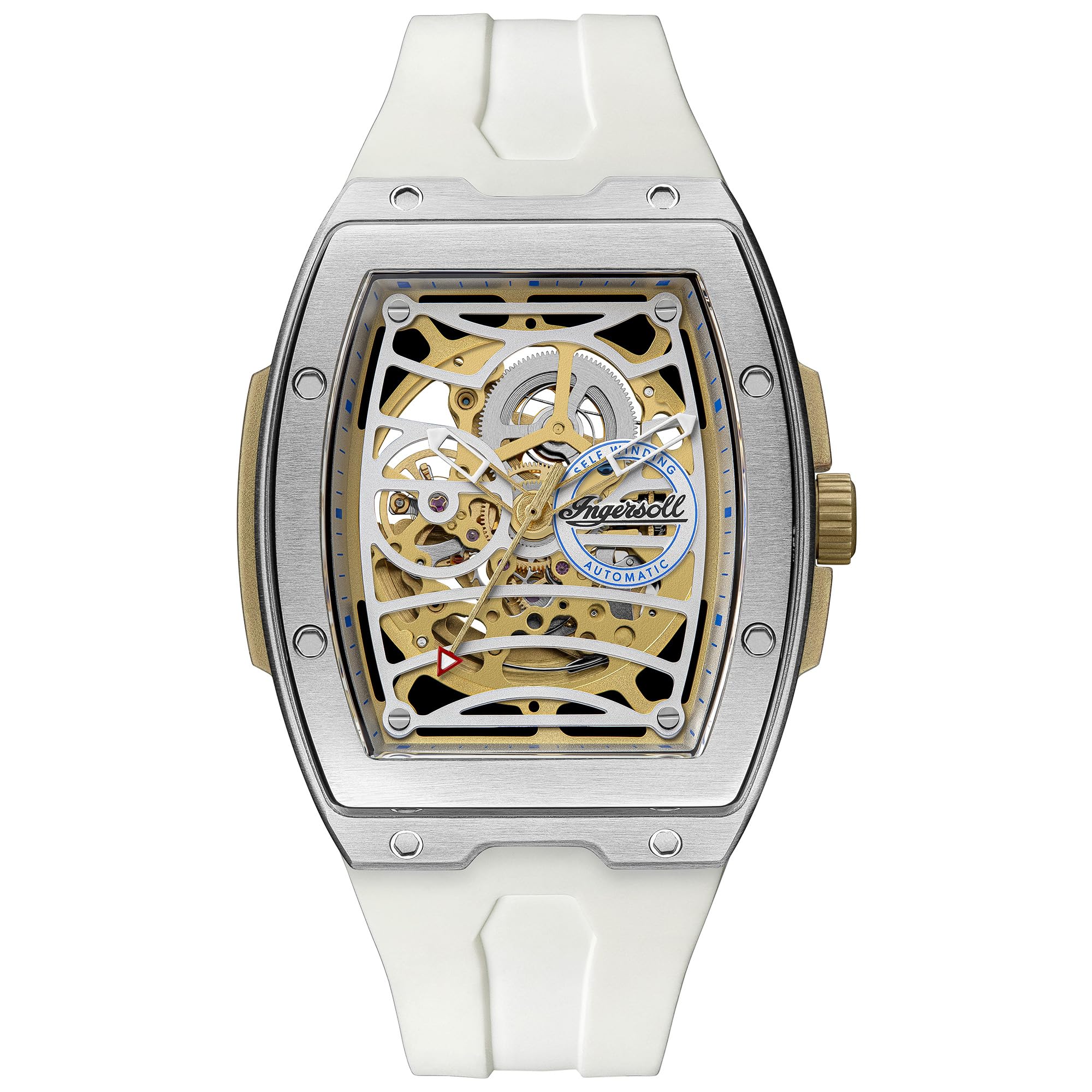 Ingersoll The Challenger orologio automatico da uomo da 42 mm con quadrante blu e cinturino in poliuretano blu