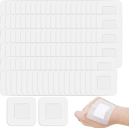 120 vendajes de isla de 4 x 4 pulgadas, gasa adhesiva para isla, vendaje para heridas, gasa impermeable con vendajes adhesivos, suave envueltos