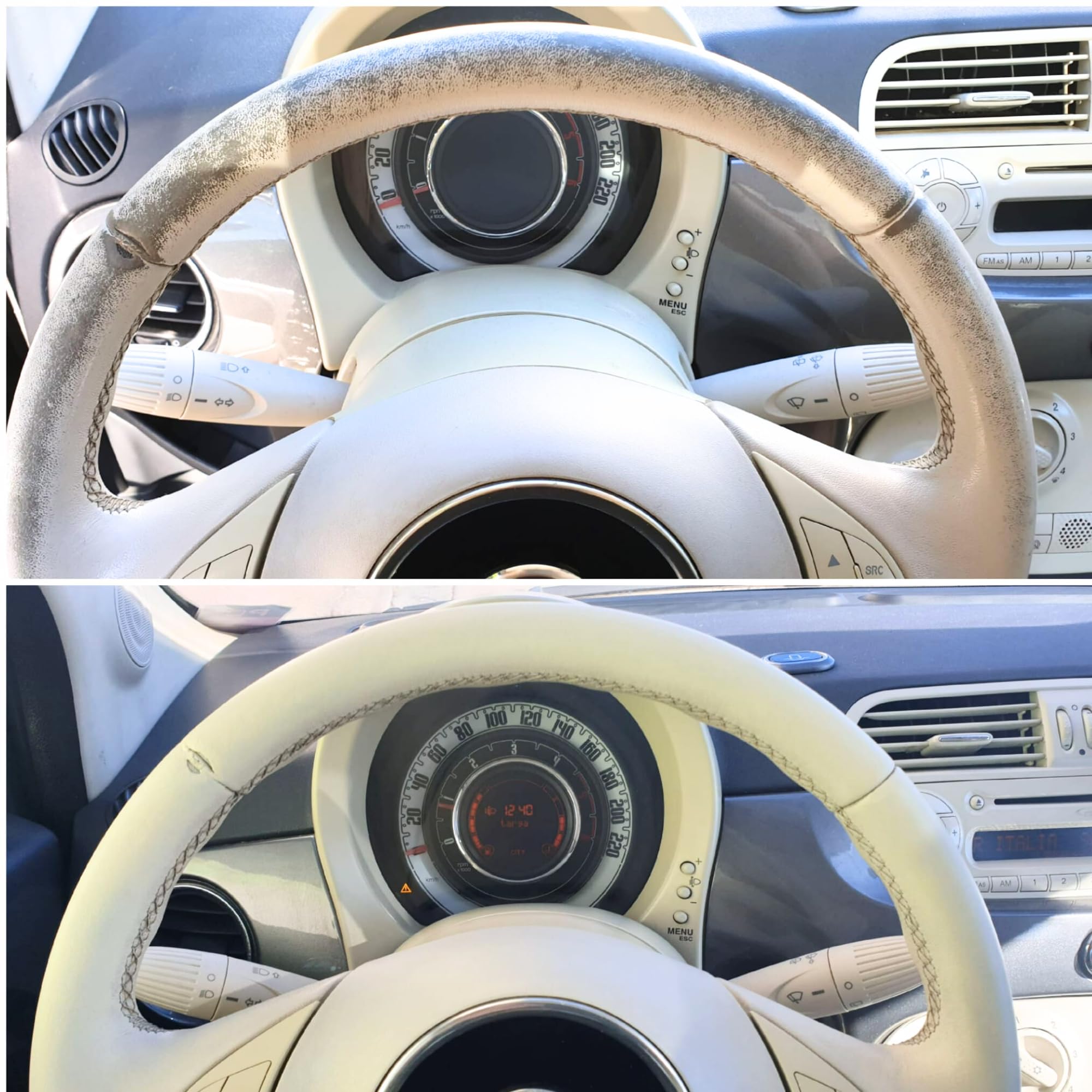 Mycolourcare Avorio Volante compatibile con Fiat 500 incluso Detergente Kit Completo Riparazione pelle similpelle facile applicazione fai da te