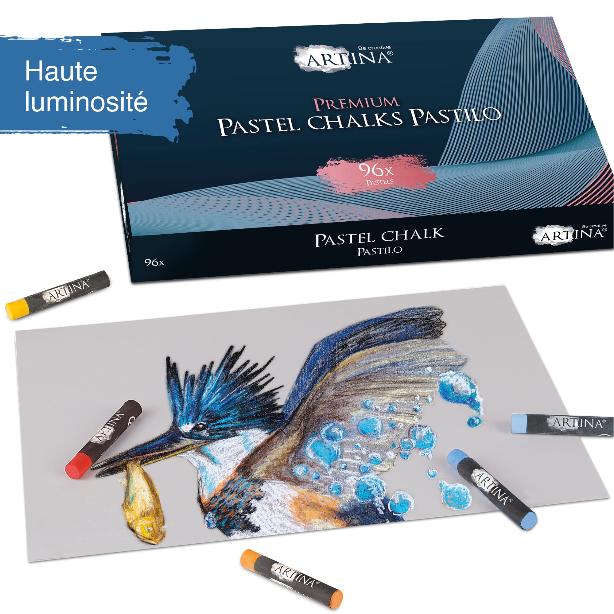 Artina Set de craies Pastilo 96 couleurs coffret certifié FSC