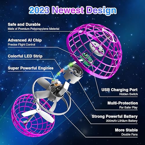 Miniatura 9 de Bola de orbe voladora - Juguete de bola de galaxia Boomerang voladora 2023, rotación de 360, órbita de drone controlada a mano, regalos de