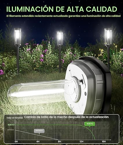 Miniatura 2 de Luces solares brillantes para caminos al aire libre, paquete de 8 luces solares de jardín para exteriores, impermeables, IP65, luz de