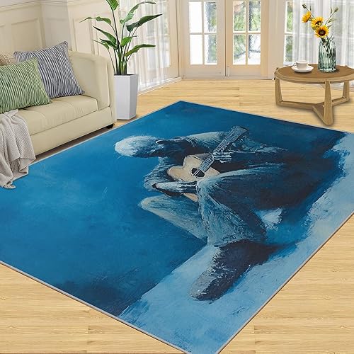 Miniatura 88 de Alfombra de instrumentos musicales – Alfombras de 4 x 5 pies para sala de estar, alfombra de área musical, alfombra de área musical, alfombra