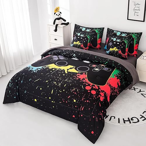 Miniatura 2 de Juego de ropa de cama de dinosaurio individual para niños, juego de edredón individual para adolescentes, juego de ropa de cama de 5 piezas para