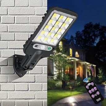 Outdoor Motion Lights, Motion Sensor Outdoor Lights,Outdoor Lighting Solar Powered - Remote Wide Angle Flood Wall Light with 3 Modes, Solar Outdoor Lights for Garage Patio Balcony Entrance
