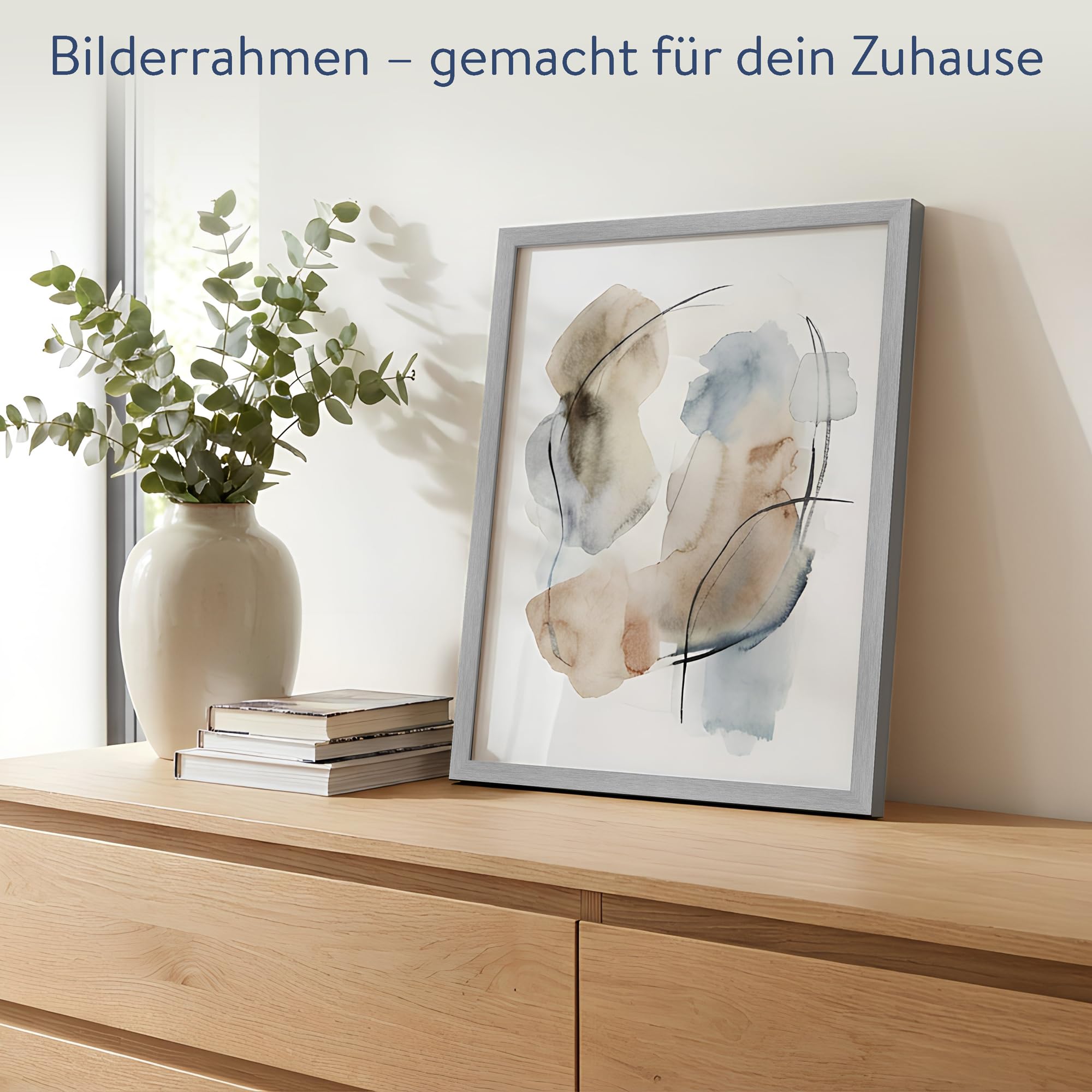 WANDStyle Bilderrahmen 30x45 Silber, moderner Bilderrahmen Holz 30x45 cm – Ansicht 2