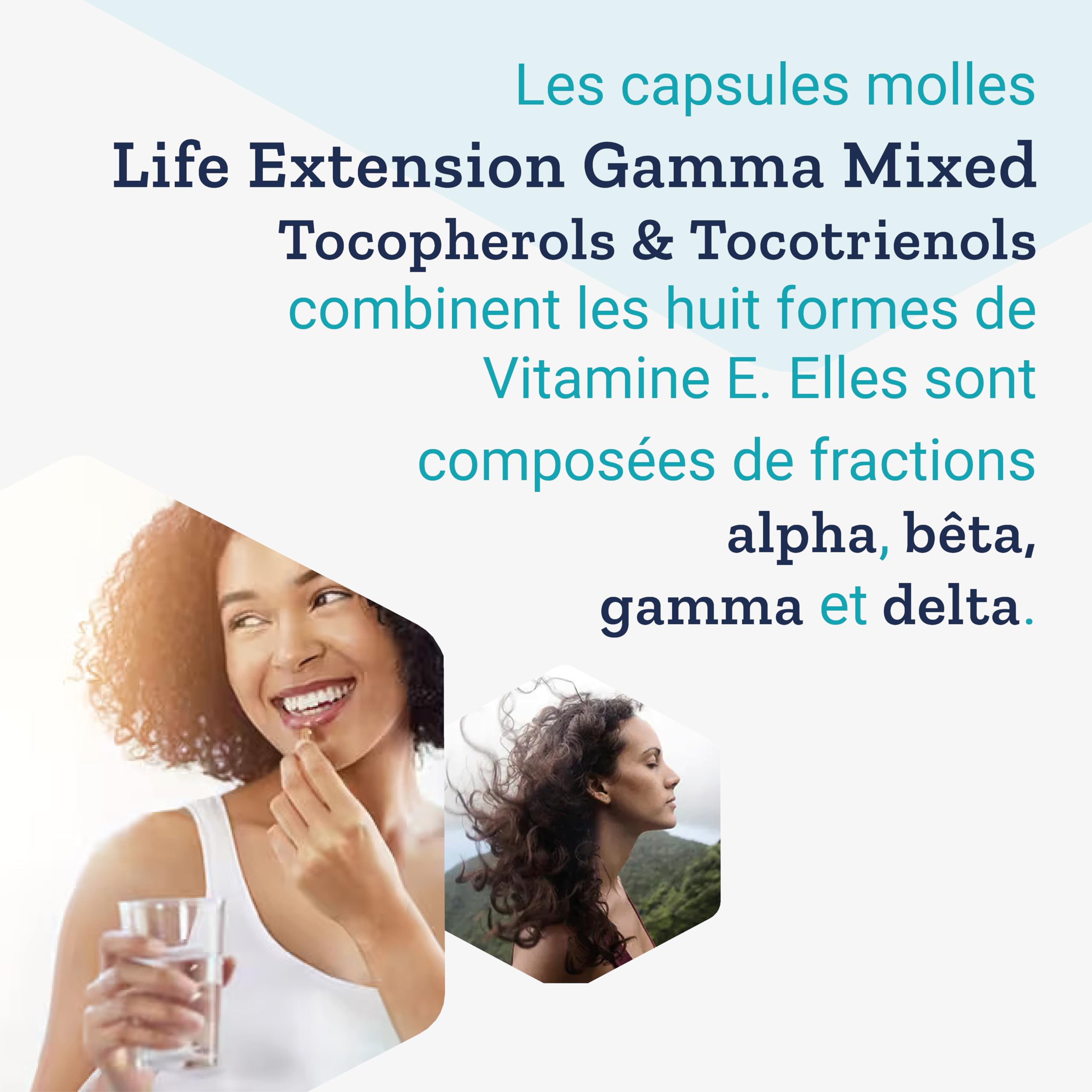 Life Extension, Gamma E, Tocophérols et Tocotriénols Mélangés, 10mg, 60 Capsules molles, Sans Gluten, Sans Soja, Sans OGM