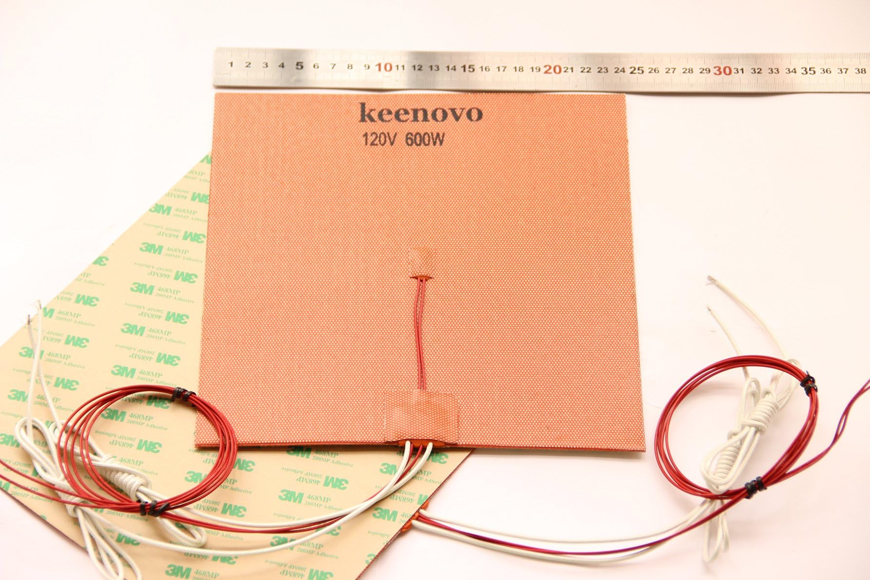 240 X 240mm 120V 600W with 3M PSA & NTC 100K thermistor, KEENOVO Silicone Heater Mat/Pad,3D Printer HeatBed