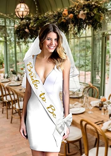 Miniatura 5 de RhinestoneSash Banda de novia Banda dorada de satén de grado nupcial Decoración de despedida de soltera y regalos