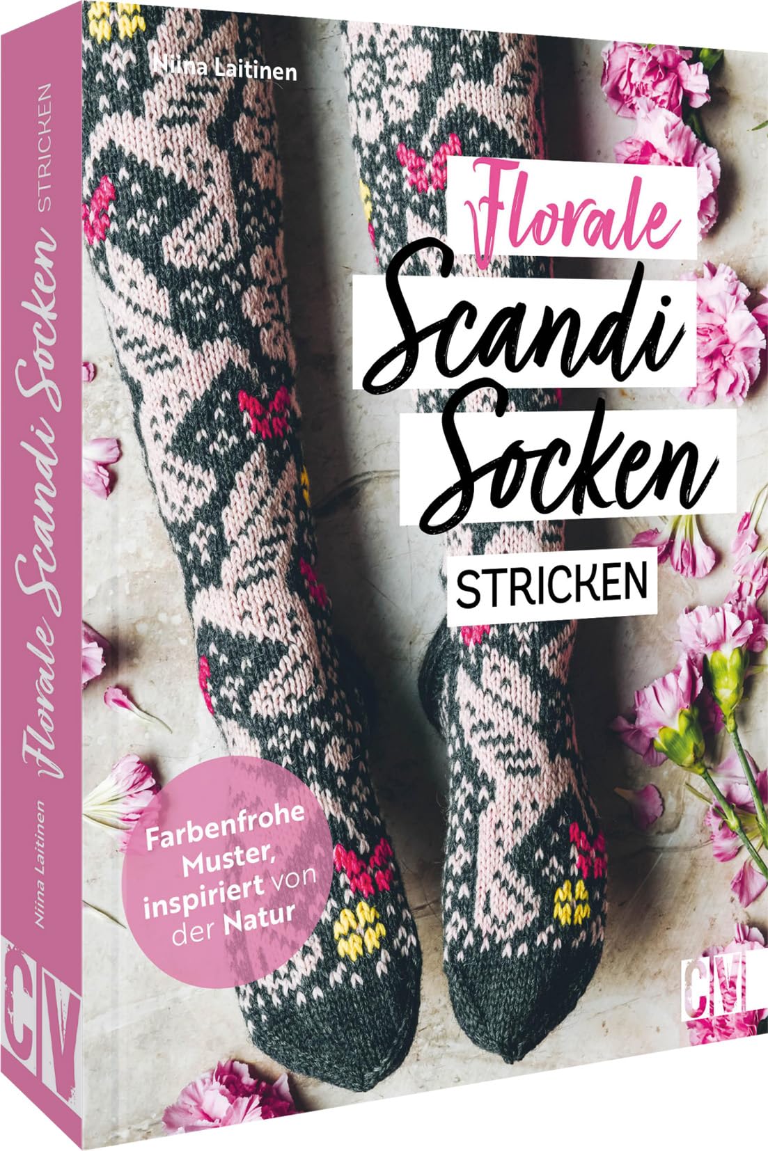 Florale Scandi-Socken stricken: Farbenfrohe Muster, inspiriert von der Natur