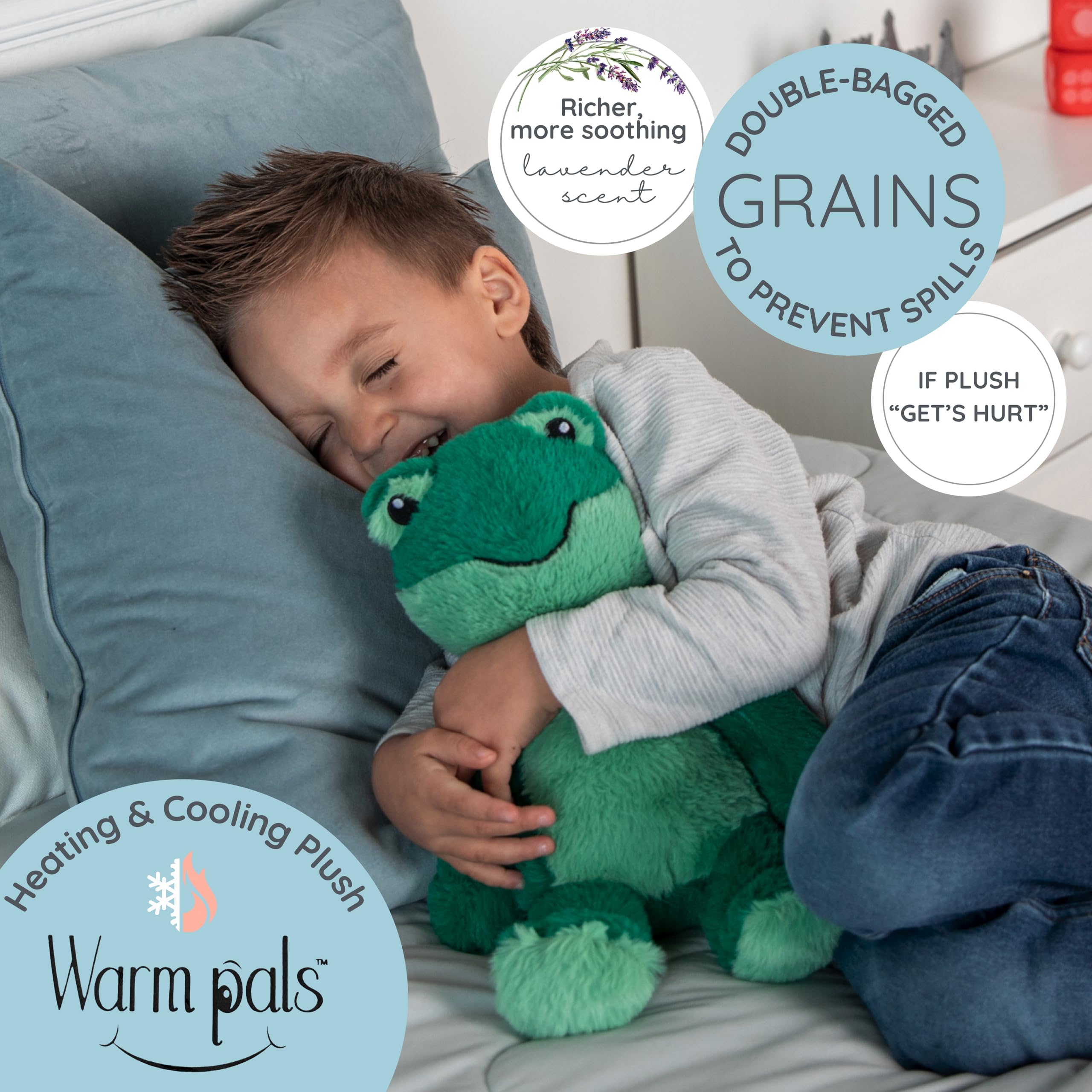 1i4 Group Warm Pals - Frog - Cozy Microwavable Lavender Scented Plush Toys - Heated Stuffed Animal - Heatable Coolable Bedtime Comfort Plushie - Image 2
