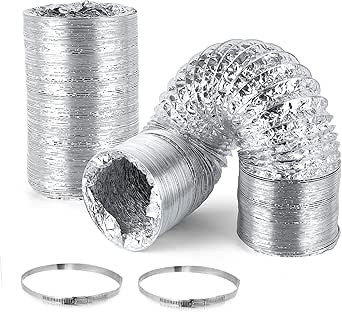 100mm / 3m Tuyau D'Evacuation - Gaine De Ventilation Flexible En PVC Pour Extracteur D'Air, Climatisation, Sèche-linge